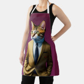 業務用スーツの猫パパおもしろいキッチンエプロン エプロン (インサイチュ)