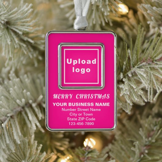 業務用ピンクポートレート四角形フレーム シルバープレートフレームオーナメント (ツリー)