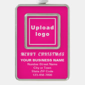 業務用ピンクポートレート四角形フレーム シルバープレートフレームオーナメント (正面)