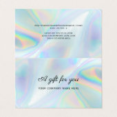 業務用ホログラフィックスクリプトギフト証明書 名刺 (外部フラット)