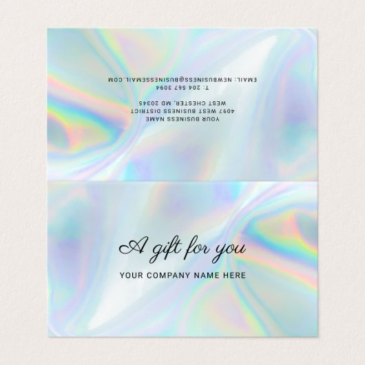 業務用ホログラフィックスクリプトギフト証明書 名刺 (外部フラット)