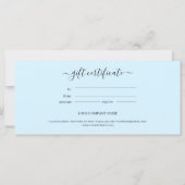 業務用ミニマルギフト証書 (裏面)