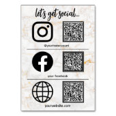 業務用モダンソーシャルメディアの署名テーブルカード テーブルナンバー (正面)