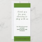 業務用モダンロゴ顧客サンキューカード (裏面)