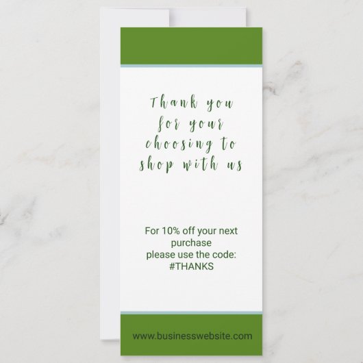 業務用モダンロゴ顧客サンキューカード (裏面)