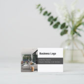 業務用モダン写真QRコードロゴのクリーニング 名刺 (スタンド正面)