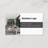 業務用モダン写真QRコードロゴのクリーニング 名刺 (正面)