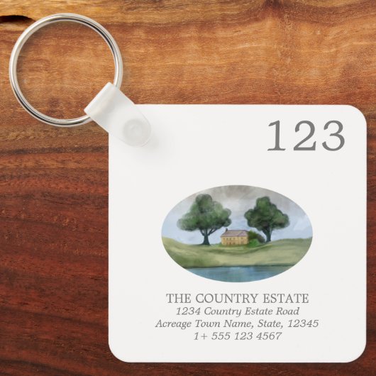 業務用モダン物件の部屋番号QRコード キーホルダー (正面)