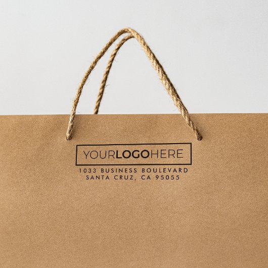 業務用モダン矩形ロゴ差出人住所 セルフインキングスタンプ