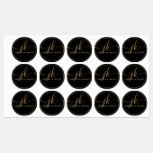 業務用モノグラムスクリプトロゴブラック防水 ラベル (シート)