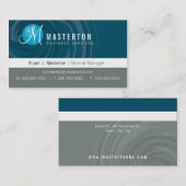 業務用企業のカードサイクロンモノグラムブルーグレー 名刺 (正面/裏面)