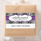 業務用包装スタイリッシュダマスク黒紫 ラベル (インサイチュ)