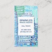 業務用清掃窓洗浄水色 名刺 (正面)