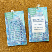 業務用清掃窓洗浄水色 名刺