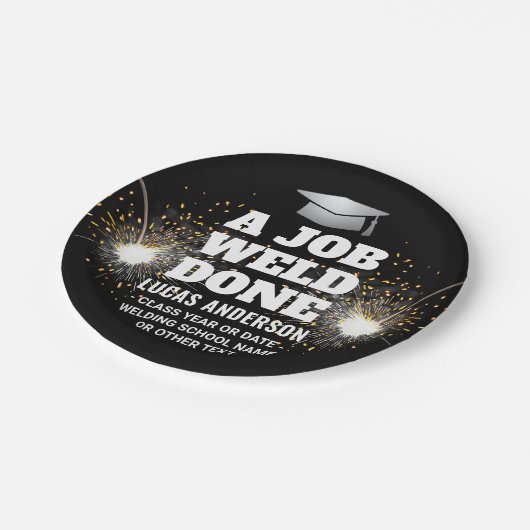 業務用溶接トーチ&スパークス溶接機の卒業 ペーパープレート (アングル)