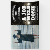 業務用溶接トーチ&スパークス溶接機の卒業 横断幕 (縦)