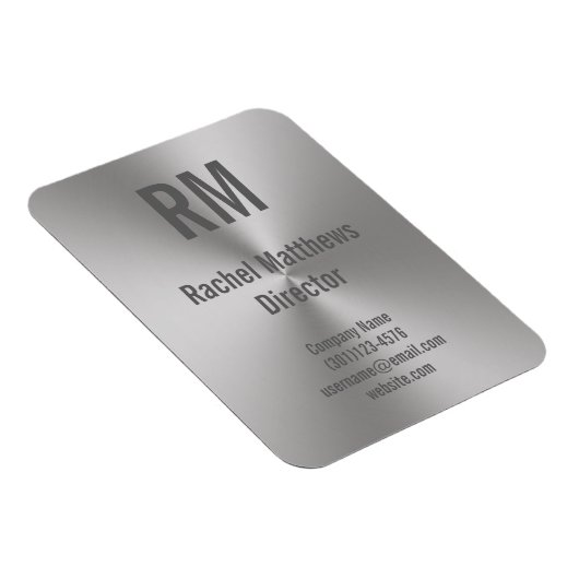 業務用磨き仕上げメタル外観モノグラム名タイトル マグネット (右側)