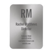 業務用磨き仕上げメタル外観モノグラム名タイトル マグネット (縦)