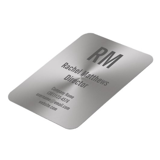 業務用磨き仕上げメタル外観モノグラム名タイトル マグネット (左側)