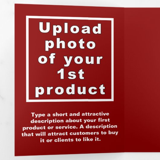 業務用製品レッド3折カード 三つ折りカード (内部最初)