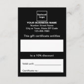 業務用黒いギフト券 エンクロージャーカード (正面)