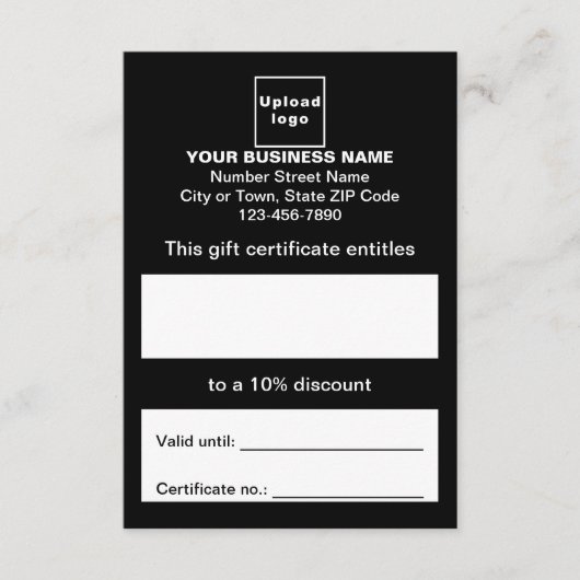 業務用黒いギフト券 エンクロージャーカード (正面)
