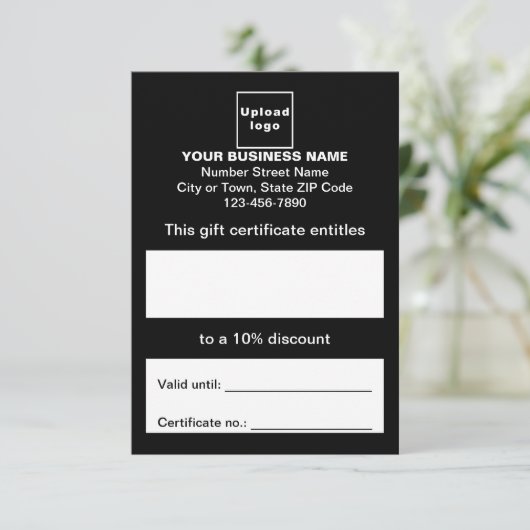 業務用黒いギフト券 エンクロージャーカード (スタンド正面)