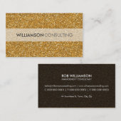 業務男らしカード頭が切れる金ゴールドグリッター 名刺 (正面/裏面)