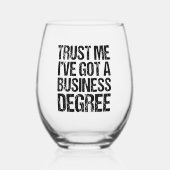 業務科おもしろい学卒業大学卒業生 ステムなしワイングラス (正面)