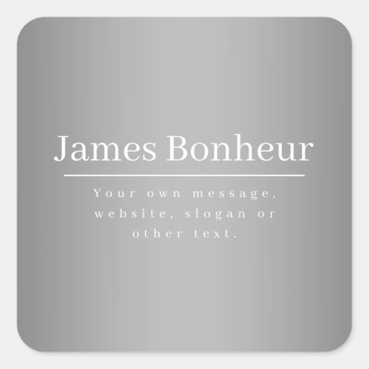 業務等の編集可能な販促テンプレート スクエアシール (正面)