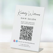 業務署名スクリプトモノグラムQRコード 台座サイン