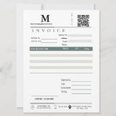 業務請求書売上入金モノグラムQrコード カード (正面)