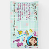 業務開始者広告のクリーニング 横断幕 (縦)