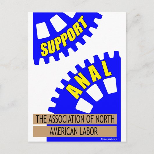 業界のギアが労働者を粉にする! ポストカード (正面)