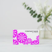 業界のホイール – マゼンタとホワイト 名刺 (スタンド正面)