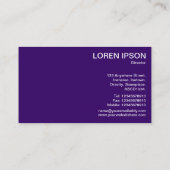 業界のホイール – 深い紫と白 名刺 (裏面)