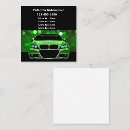 業界カッコいい車の向け名刺 スクエア名刺 (正面/裏面)