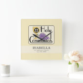 業界初の共同作品、ブドウとカップ、カスタマイズ可能 スクエア壁時計 (ホーム)