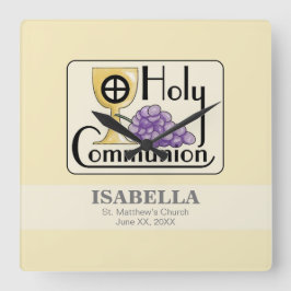 業界初の共同作品、ブドウとカップ、カスタマイズ可能 スクエア壁時計