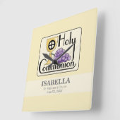 業界初の共同作品、ブドウとカップ、カスタマイズ可能 スクエア壁時計 (傾斜)