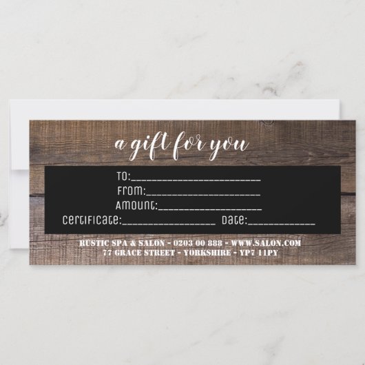 業素朴務パーソナライズされた証書 (正面)