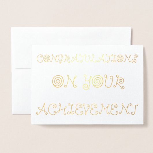 業績おめでとう 箔カード (封筒付き正面)