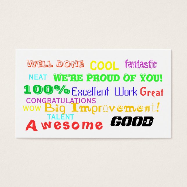 業績表彰カード (正面)