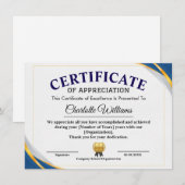 業績証明書＆感謝状 招待状 (正面/裏面)