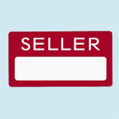 業者名タグステッカーの表示ベンダー赤 ラベル