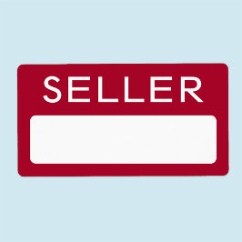 業者名タグステッカーの表示ベンダー赤 ラベル