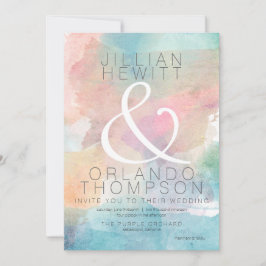 極めてシンプルな水彩結婚式招待状2 招待状