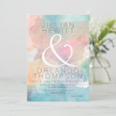 極めてシンプルな水彩結婚式招待状2 招待状 (スタンド正面)