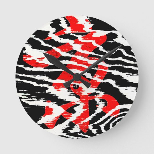 極アジアカッコいいの書道 ラウンド壁時計 (正面)