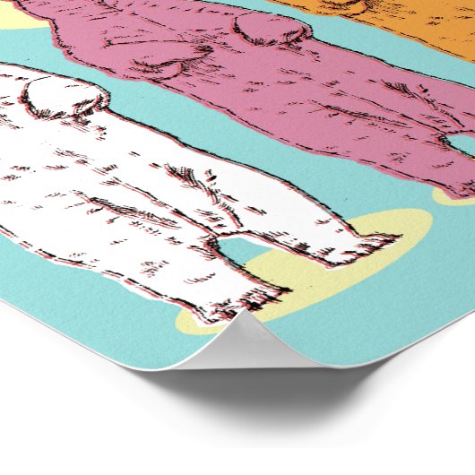 極カラフル熊 ポスター (角)